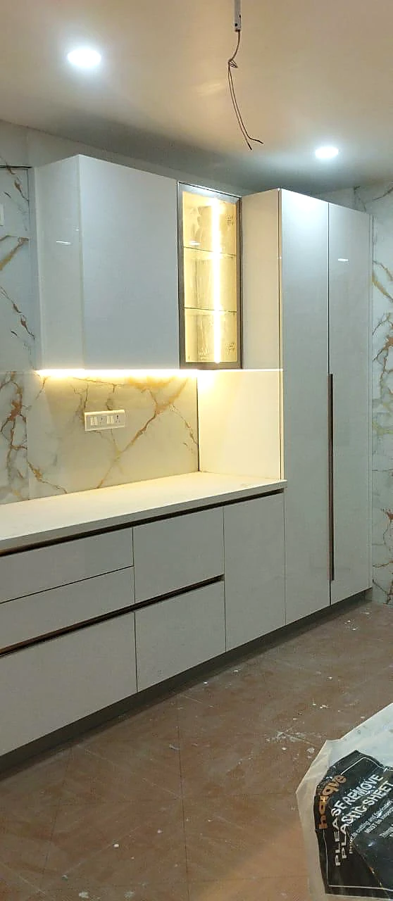 Custom modular kitchen tall storage in Lucknow