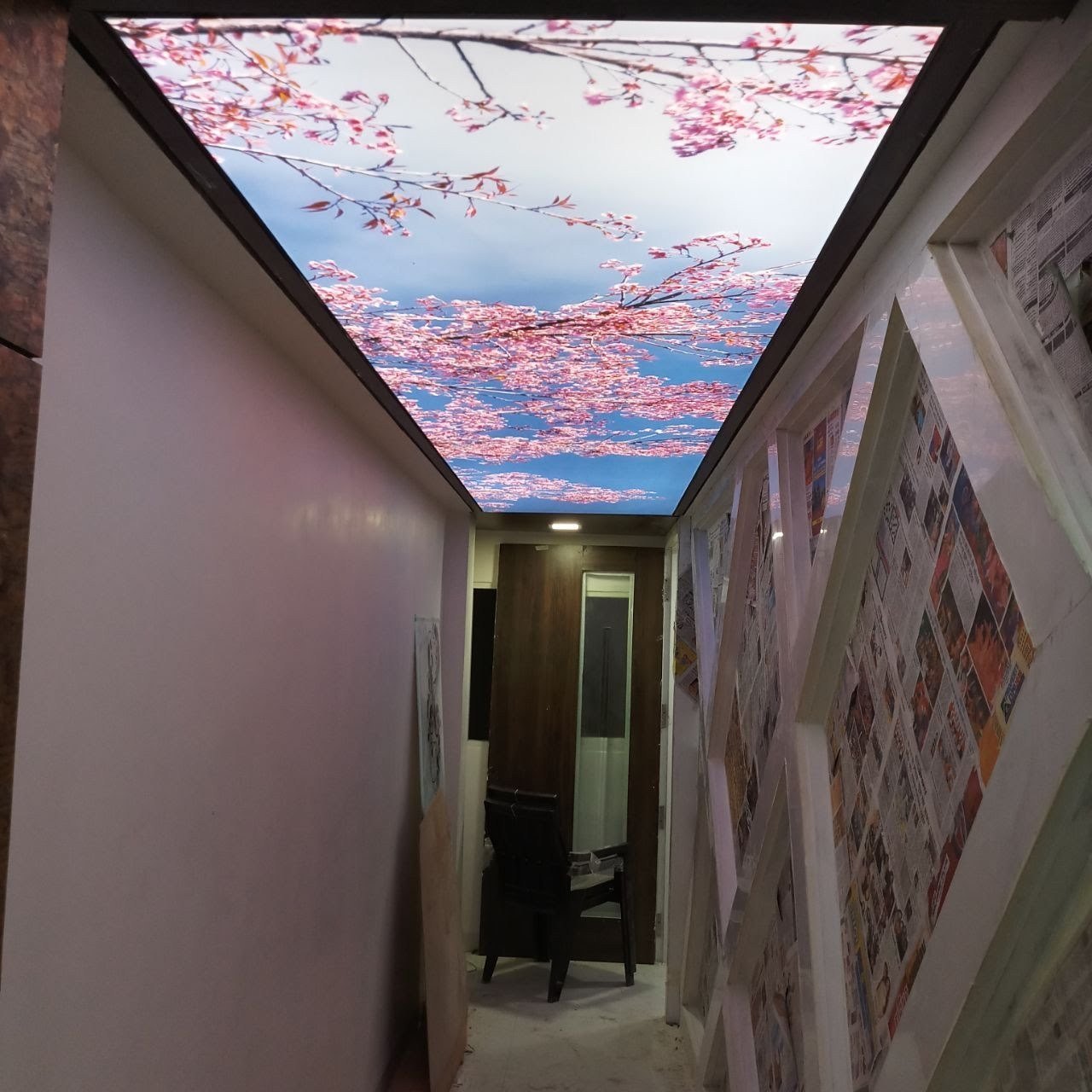 Backlit stretch ceiling installation in Lucknow