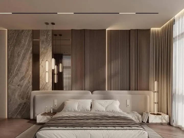 Earthy Bedroom by Mum Grhum Interiors