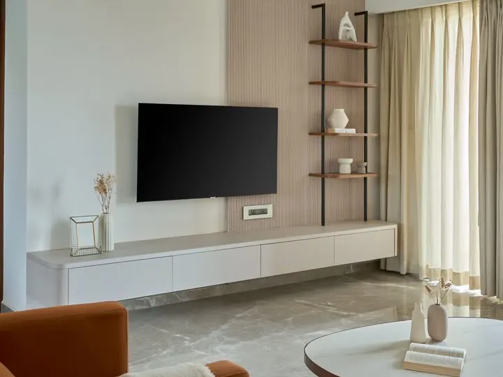 Floating TV Unit by Mum Grhum Interiors