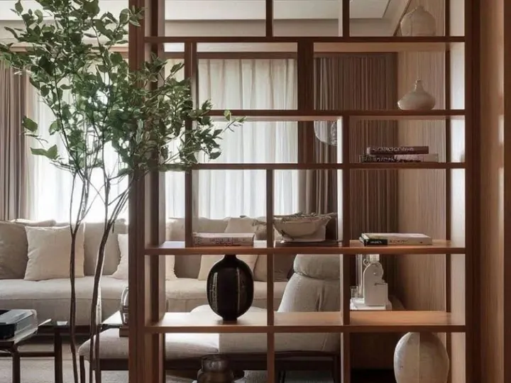 Open Shelf Divider by Mum Grhum Interiors