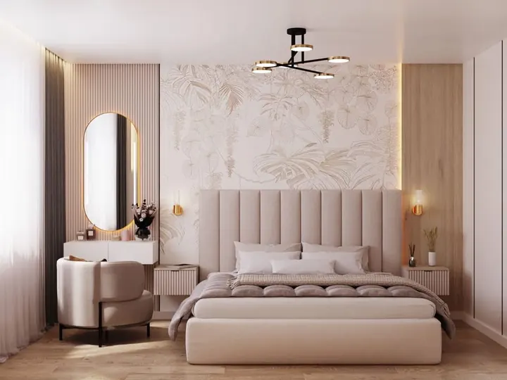 Soft Neutral Bedroom by Mum Grhum Interiors