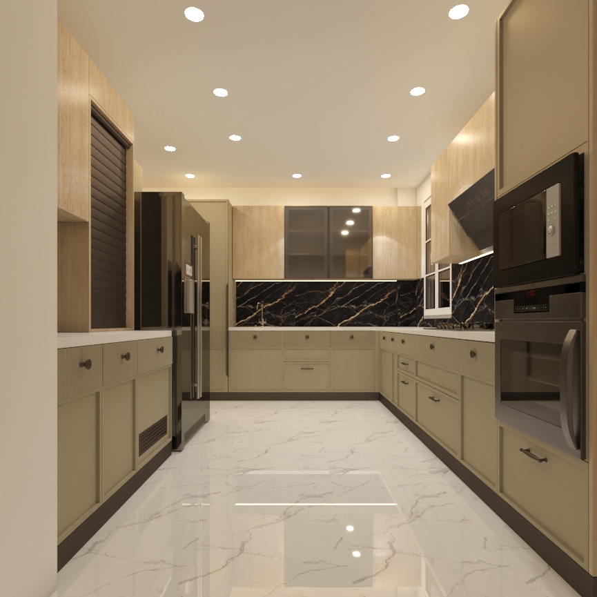 U-Shaped Modular Kitchen